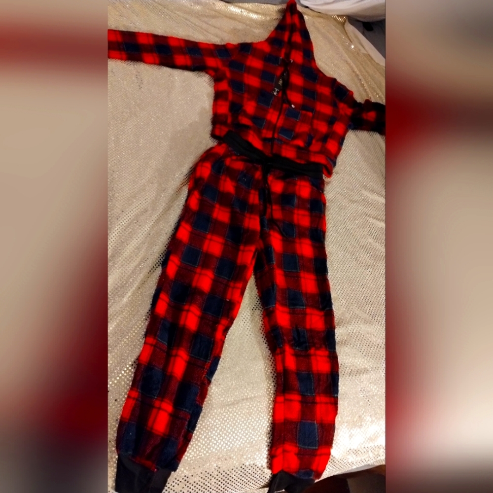 Red & Black Checkered Sweatsuit